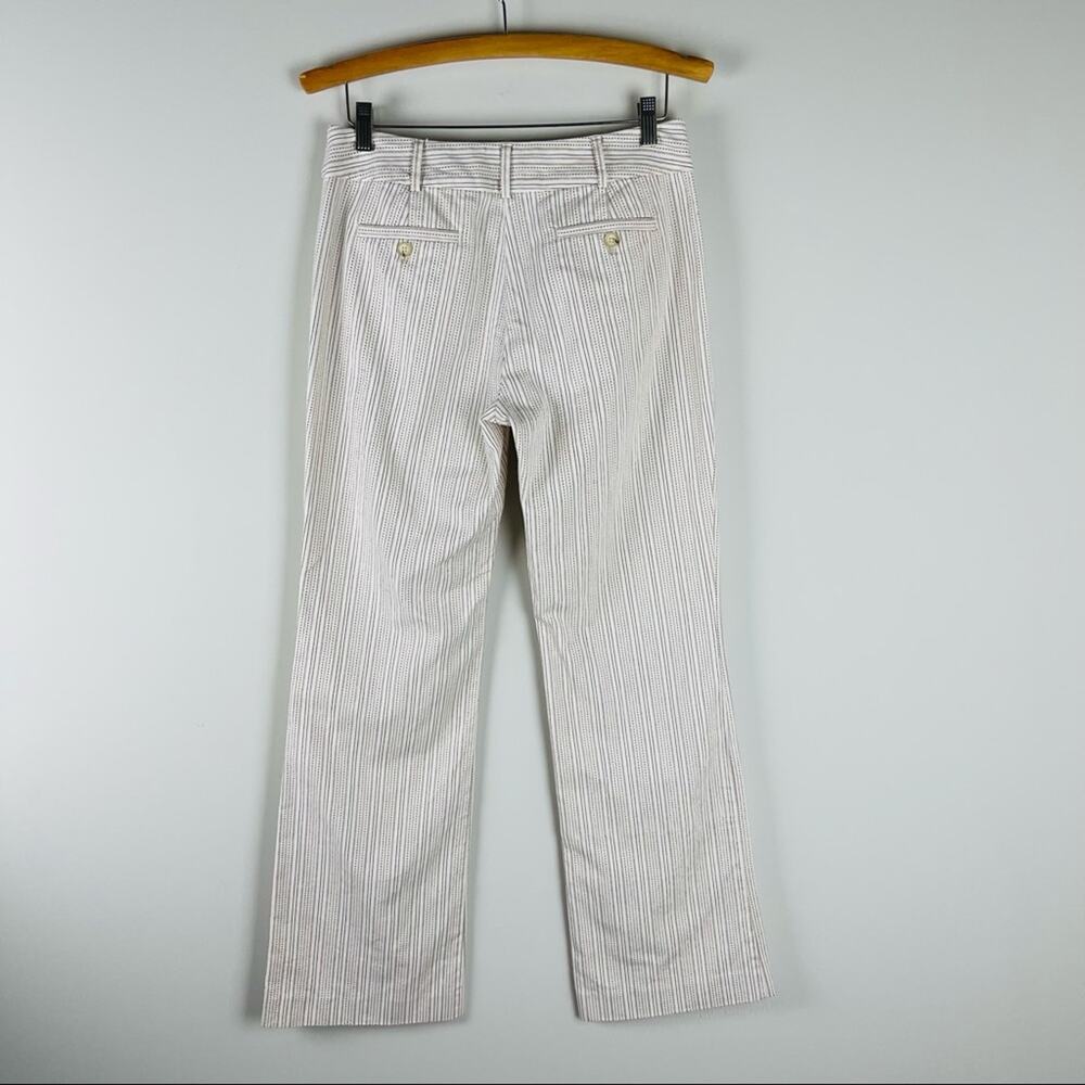Michael Kors cream brown striped boot cut flare preppy light academia pants 8 - Picture 6 of 9